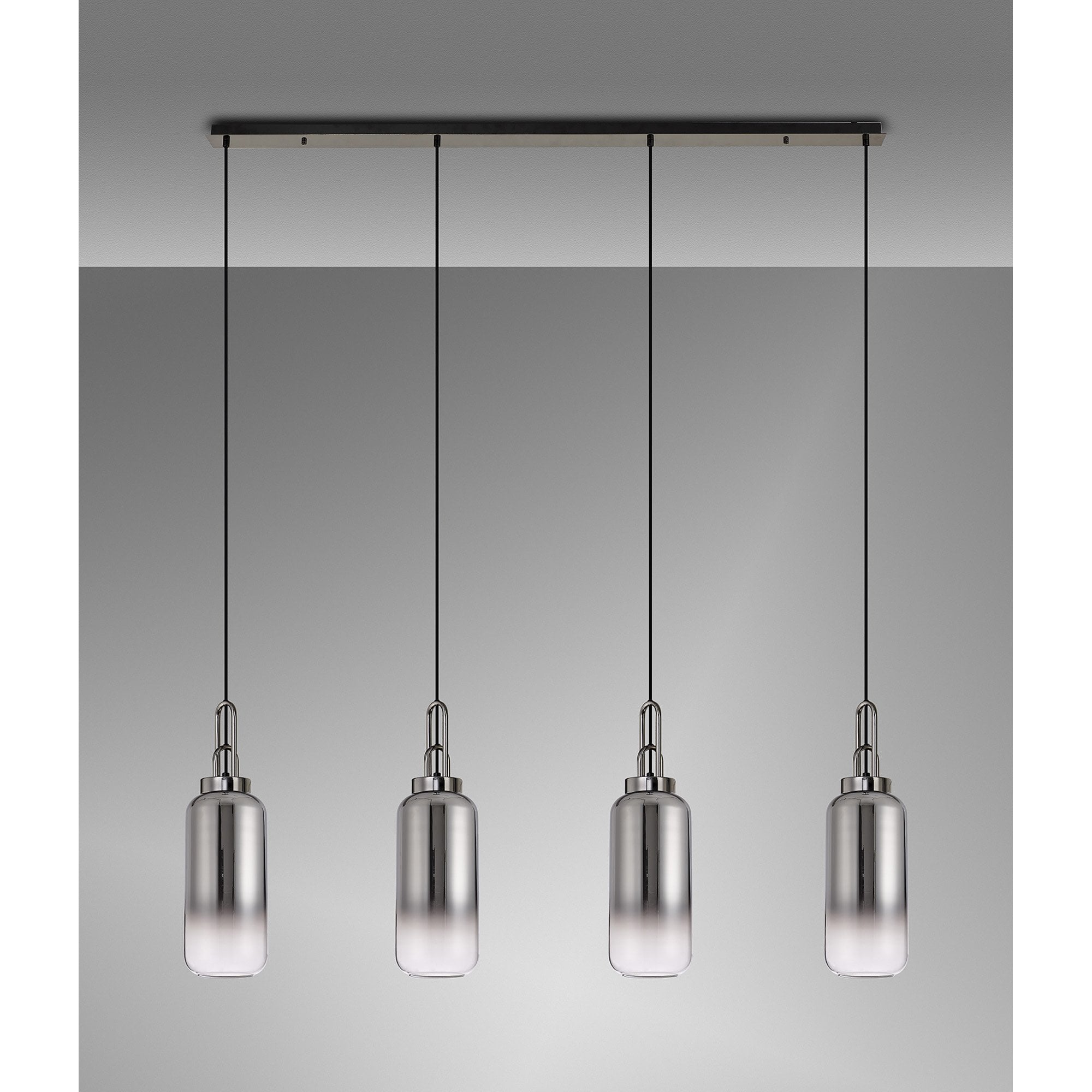 NLK06329 Acme 4 Light Linear Pendant Black Chrome Matt Black