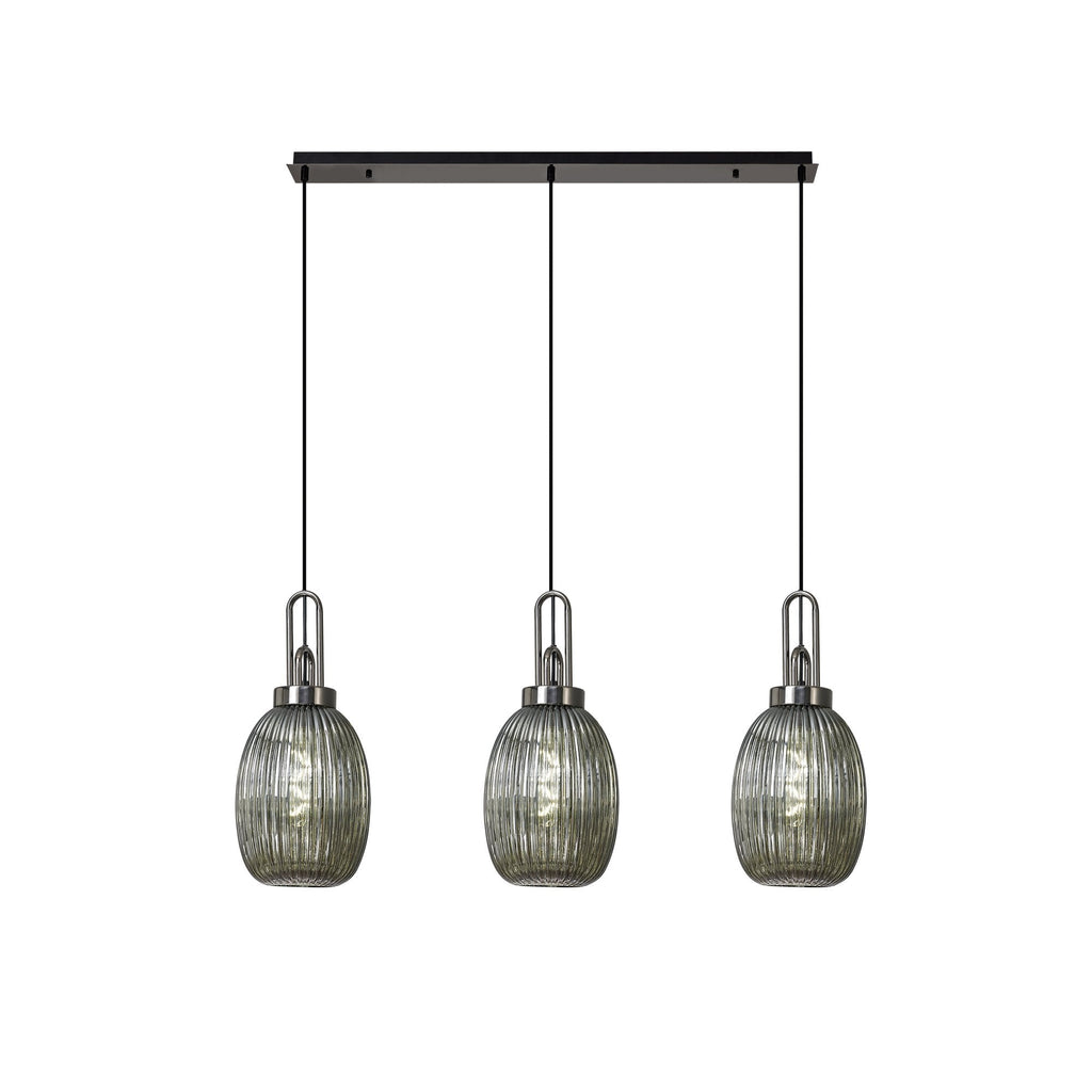 NLK08329 Acme 3 Light Linear Pendant Black Chrome Matt Black