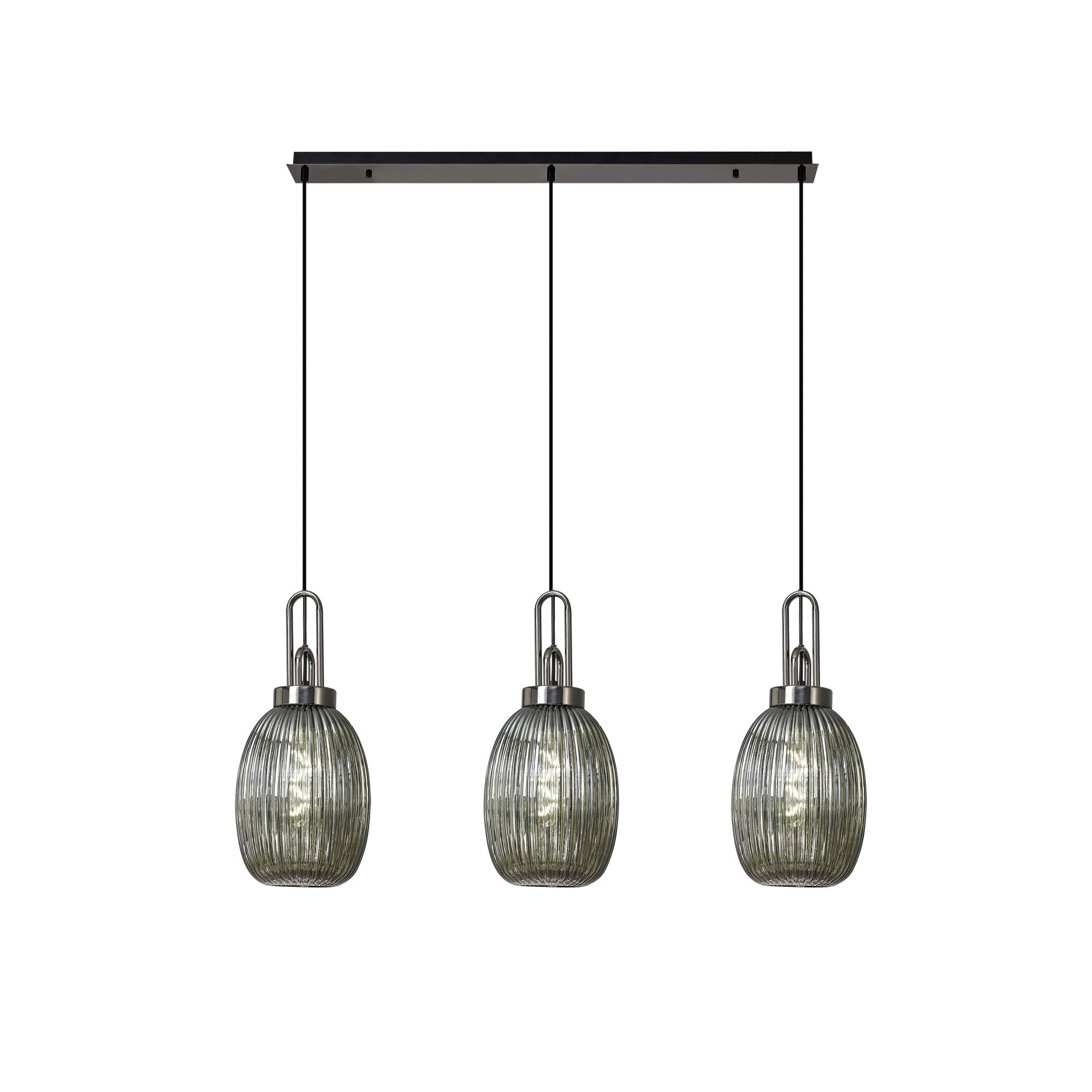 NLK08329 Acme 3 Light Linear Pendant Black Chrome Matt Black