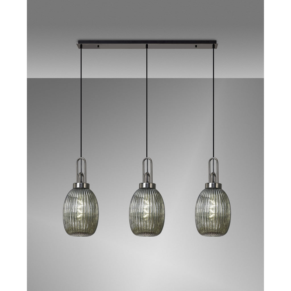 NLK08329 Acme 3 Light Linear Pendant Black Chrome Matt Black