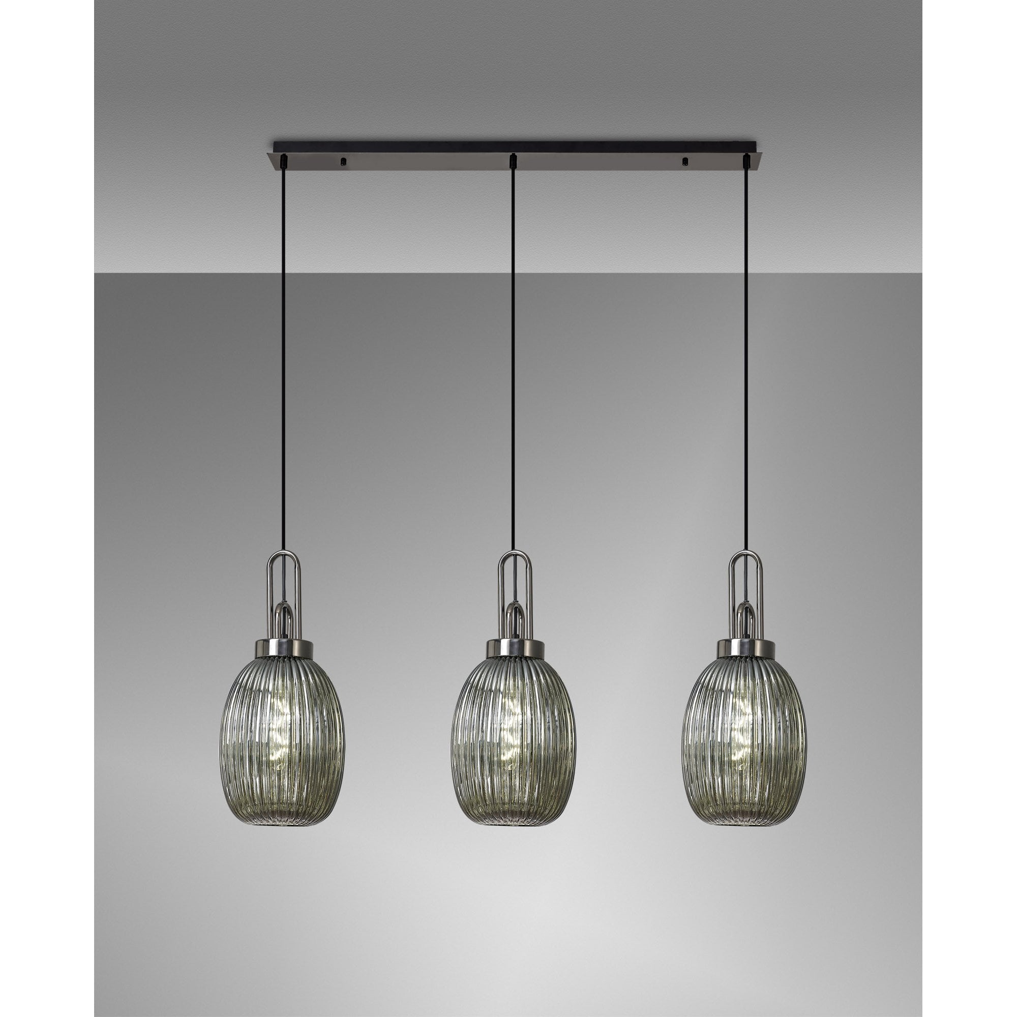 NLK08329 Acme 3 Light Linear Pendant Black Chrome Matt Black