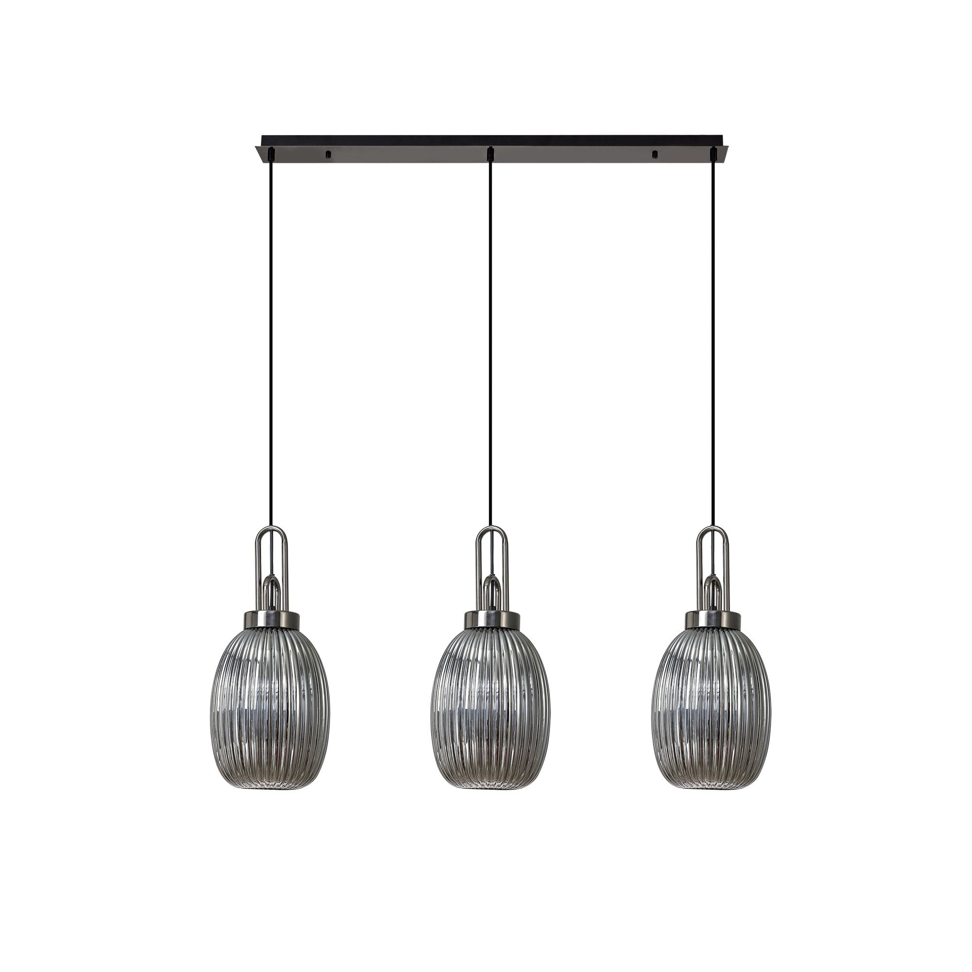 NLK08329 Acme 3 Light Linear Pendant Black Chrome Matt Black