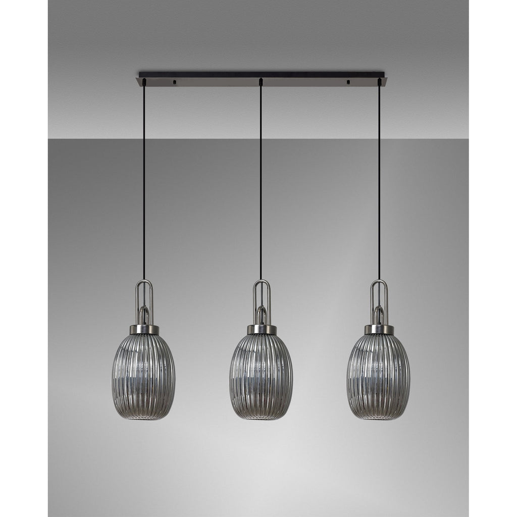 NLK08329 Acme 3 Light Linear Pendant Black Chrome Matt Black