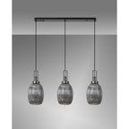 NLK08329 Acme 3 Light Linear Pendant Black Chrome Matt Black