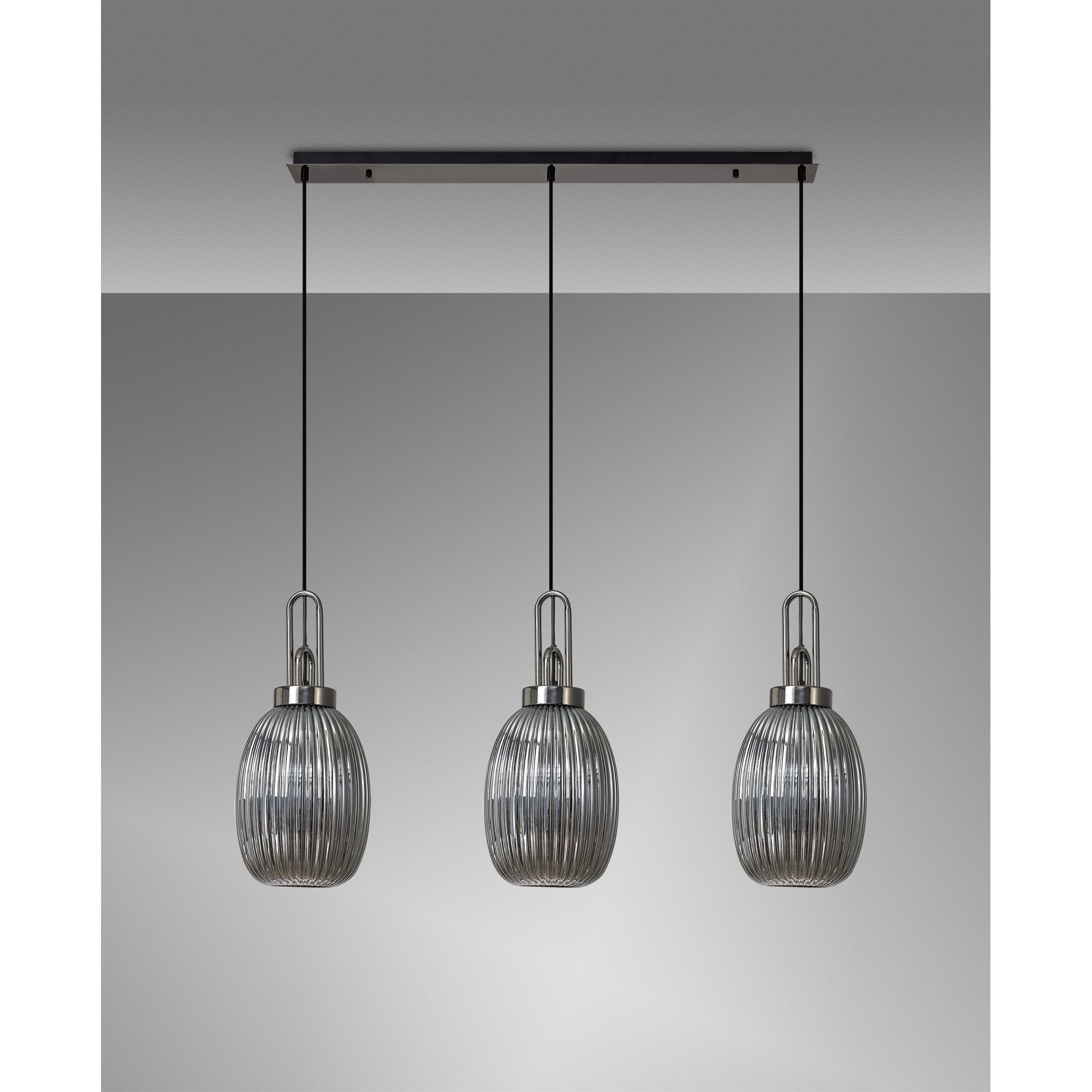 NLK08329 Acme 3 Light Linear Pendant Black Chrome Matt Black