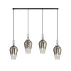 NLK09169 Acme 4 Light Linear Pendant Polished Nickel Matt Black