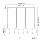 NLK09169 Acme 4 Light Linear Pendant Polished Nickel Matt Black