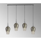 NLK09169 Acme 4 Light Linear Pendant Polished Nickel Matt Black