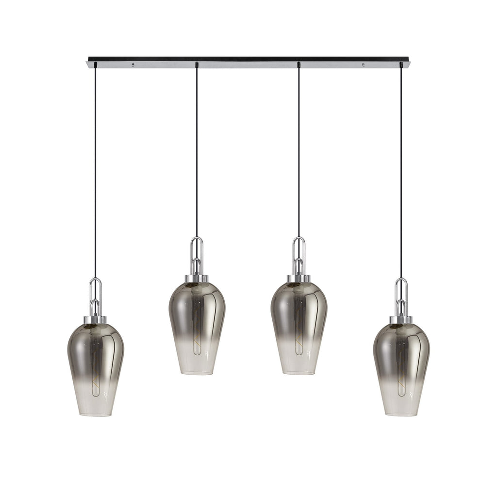 NLK09169 Acme 4 Light Linear Pendant Polished Nickel Matt Black