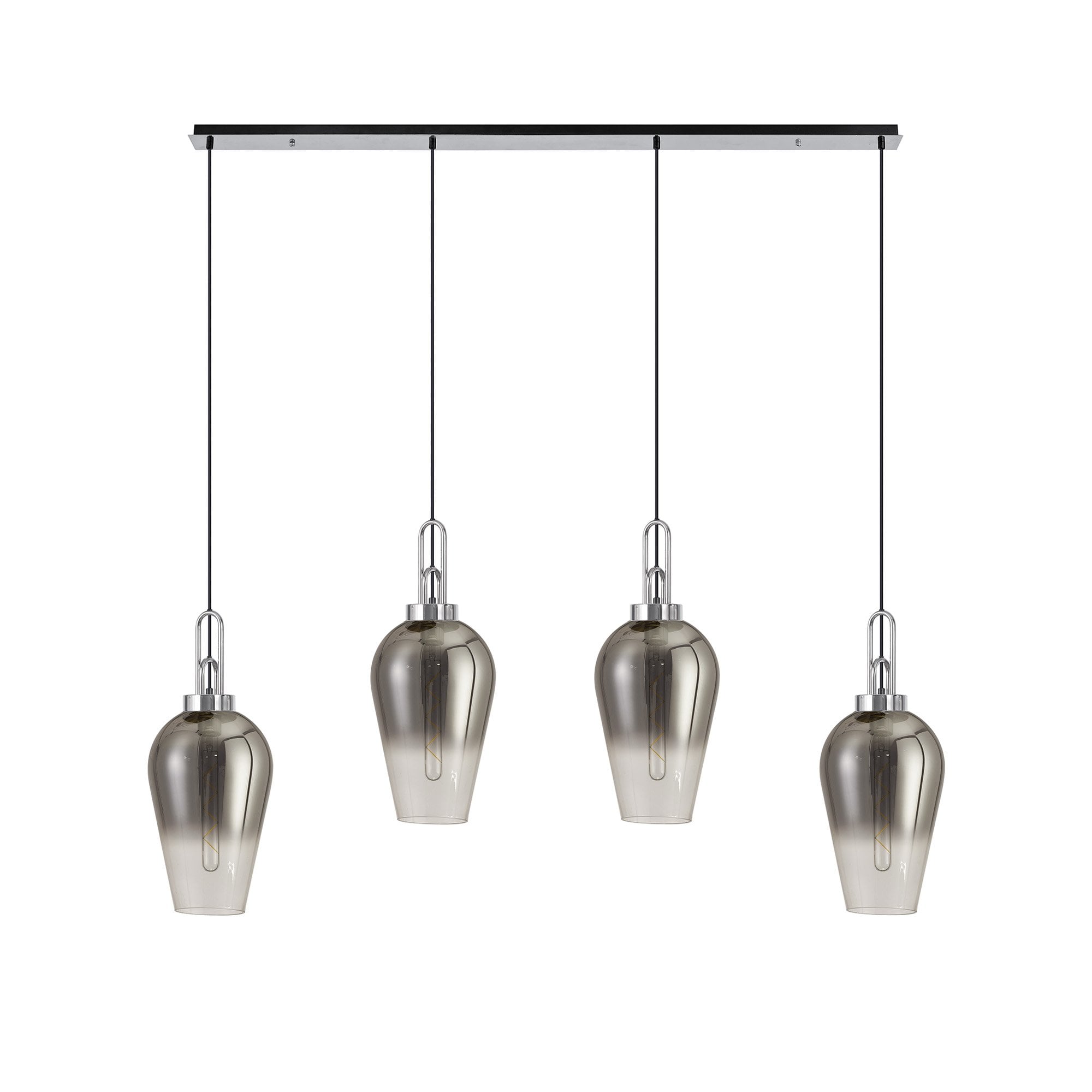 NLK09169 Acme 4 Light Linear Pendant Polished Nickel Matt Black