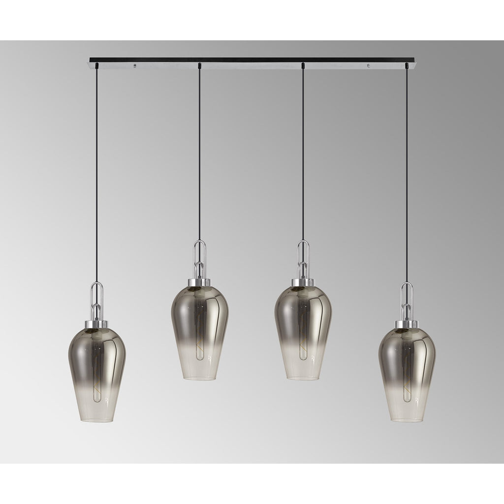 NLK09169 Acme 4 Light Linear Pendant Polished Nickel Matt Black