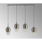 NLK09169 Acme 4 Light Linear Pendant Polished Nickel Matt Black