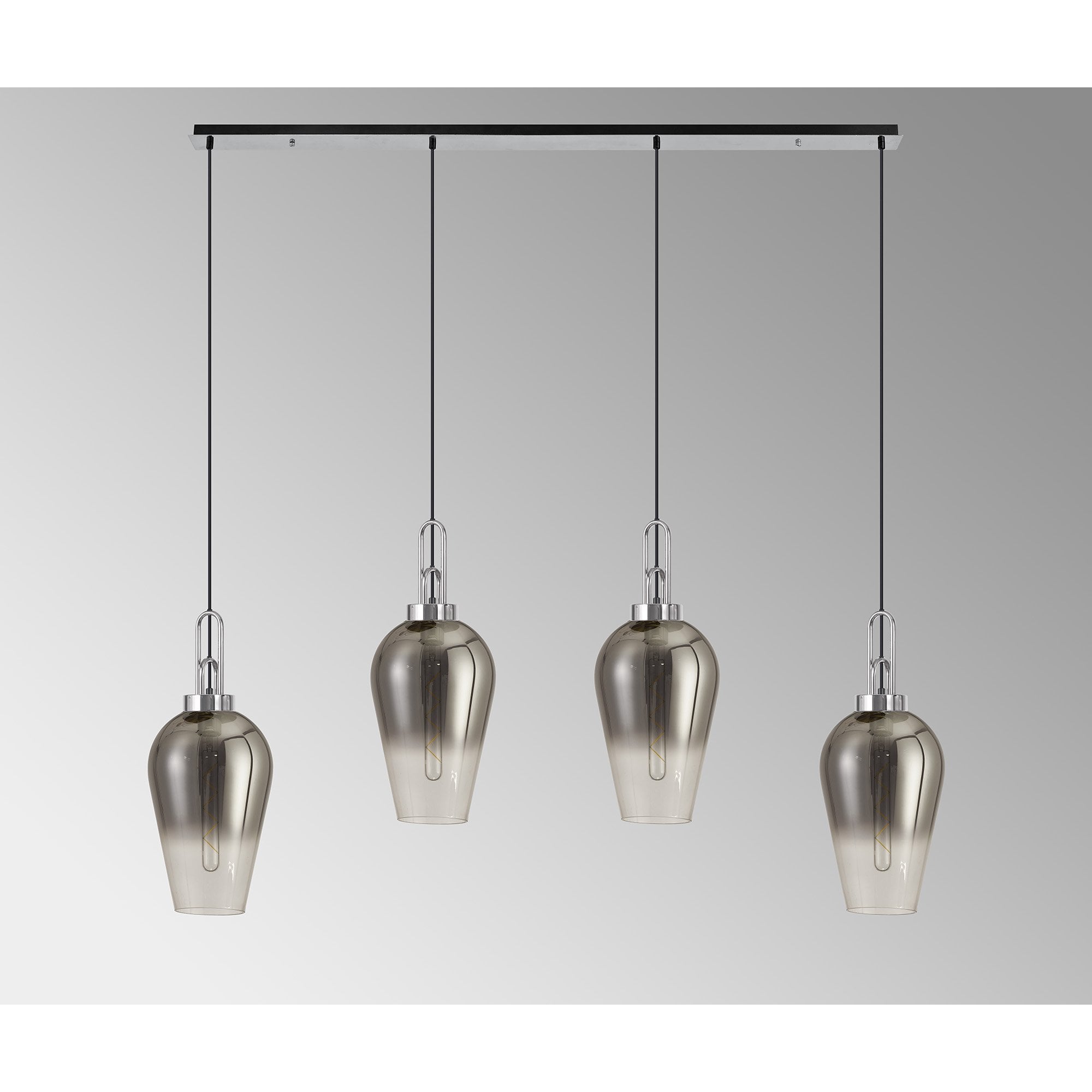NLK09169 Acme 4 Light Linear Pendant Polished Nickel Matt Black