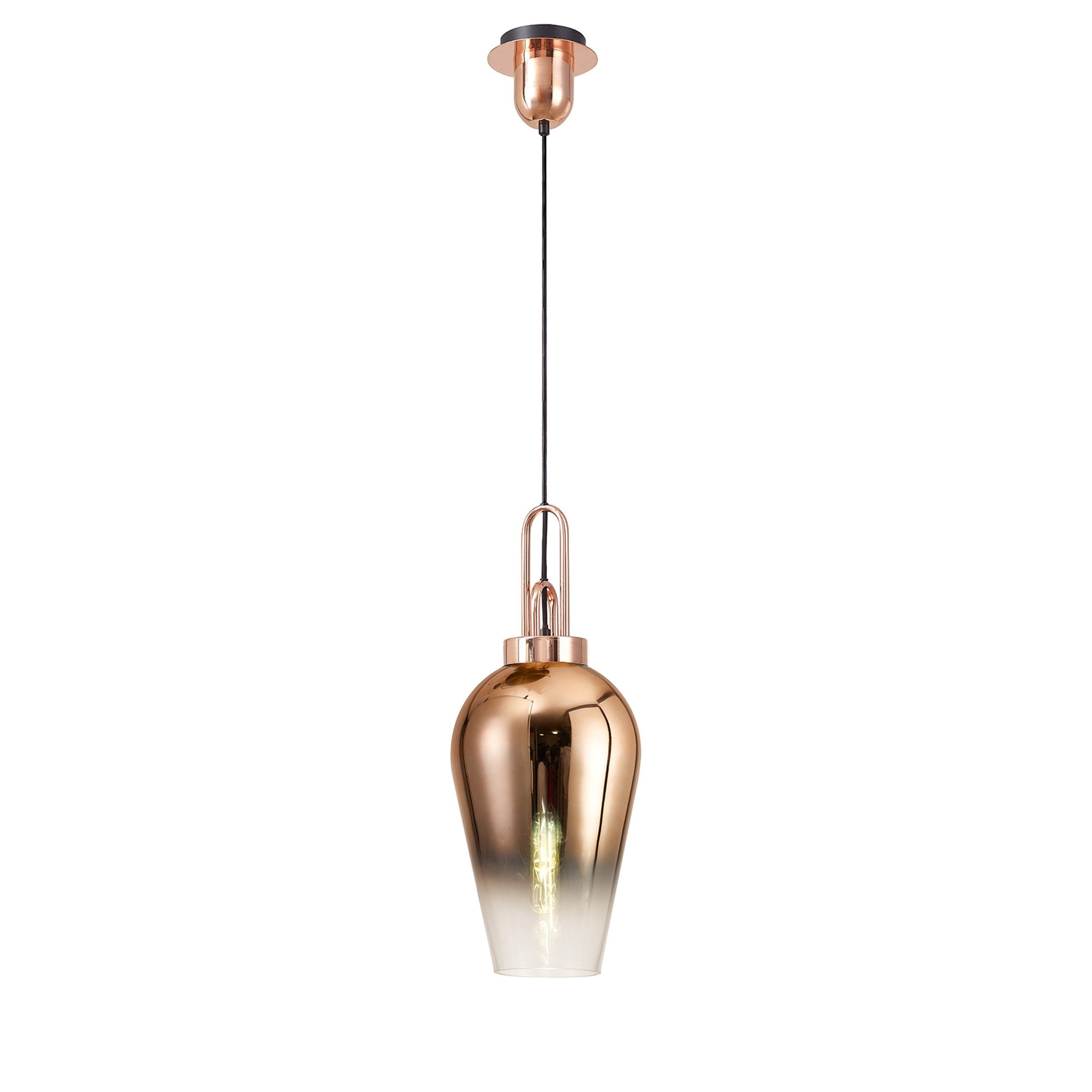 NLK09199 Amsterdam 1 Light Pendant Copper Matt Black