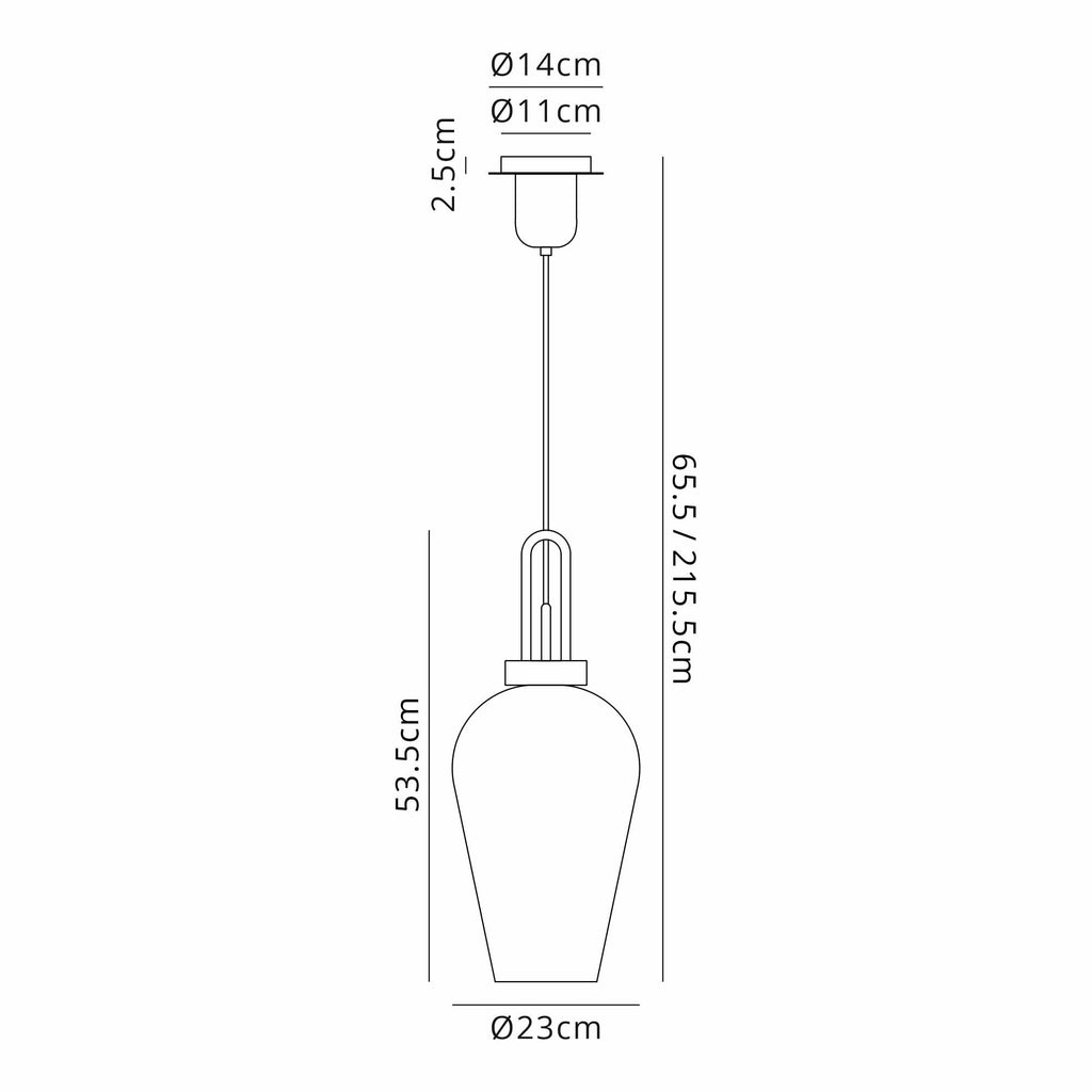 NLK09199 Amsterdam 1 Light Pendant Copper Matt Black