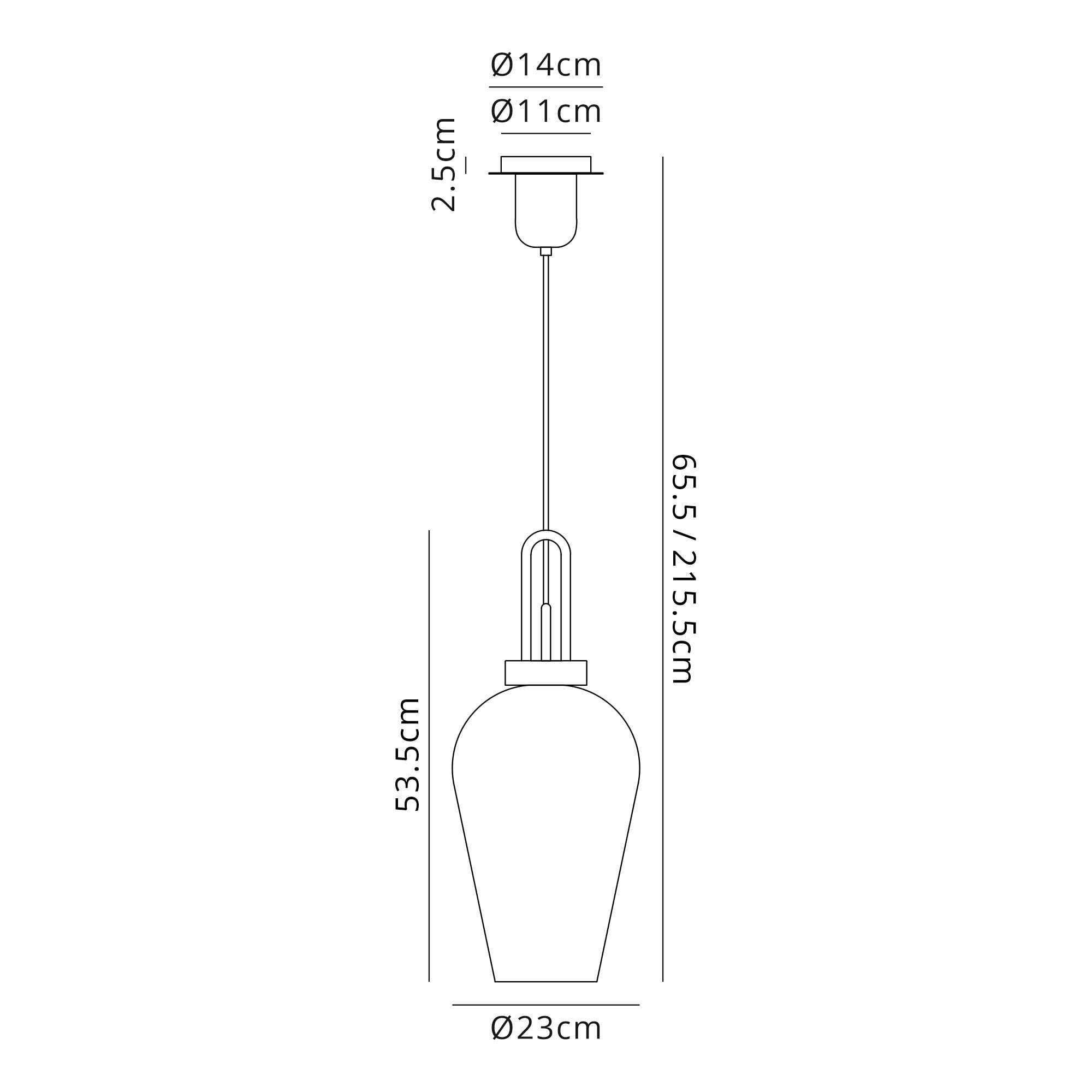 NLK09199 Amsterdam 1 Light Pendant Copper Matt Black