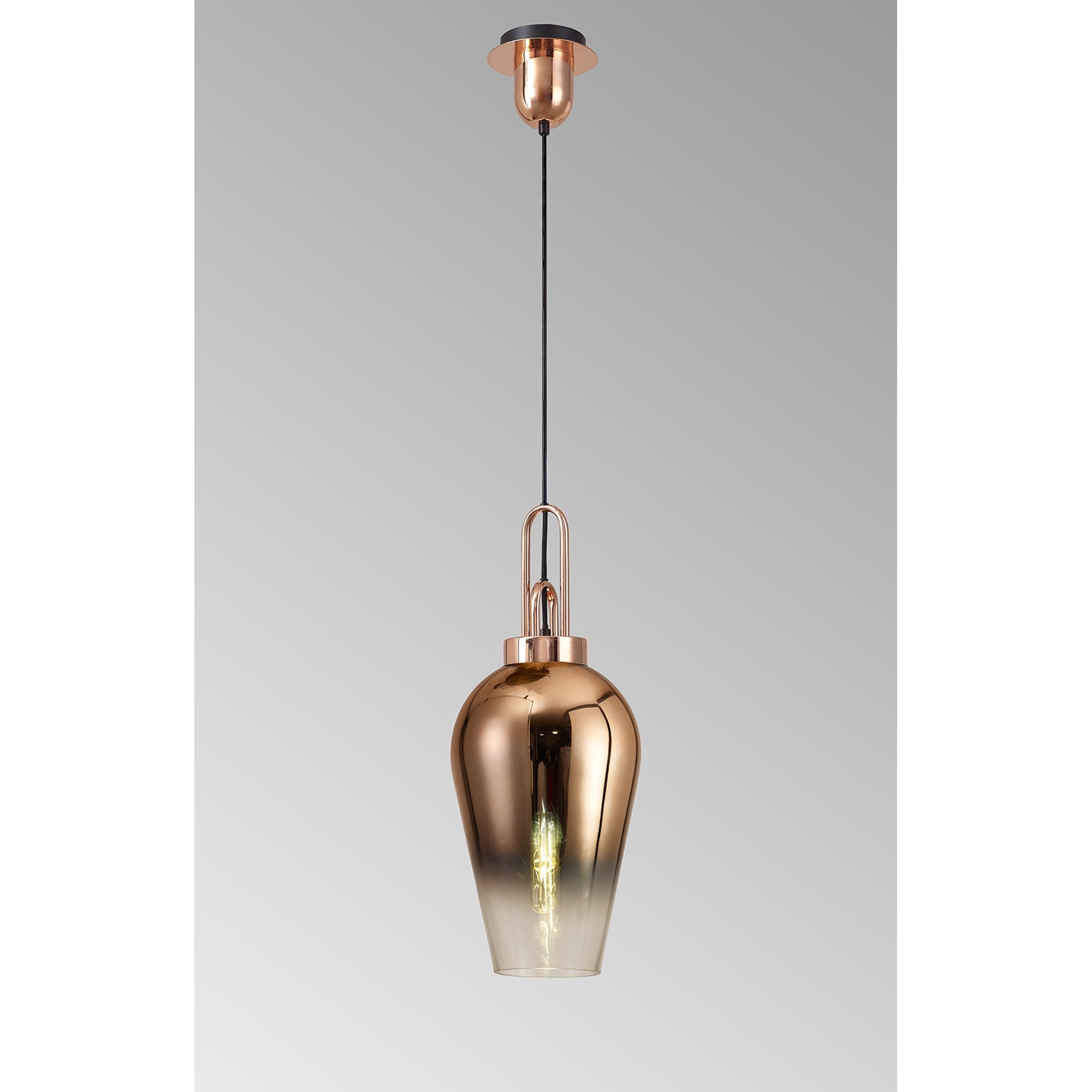 NLK09199 Amsterdam 1 Light Pendant Copper Matt Black