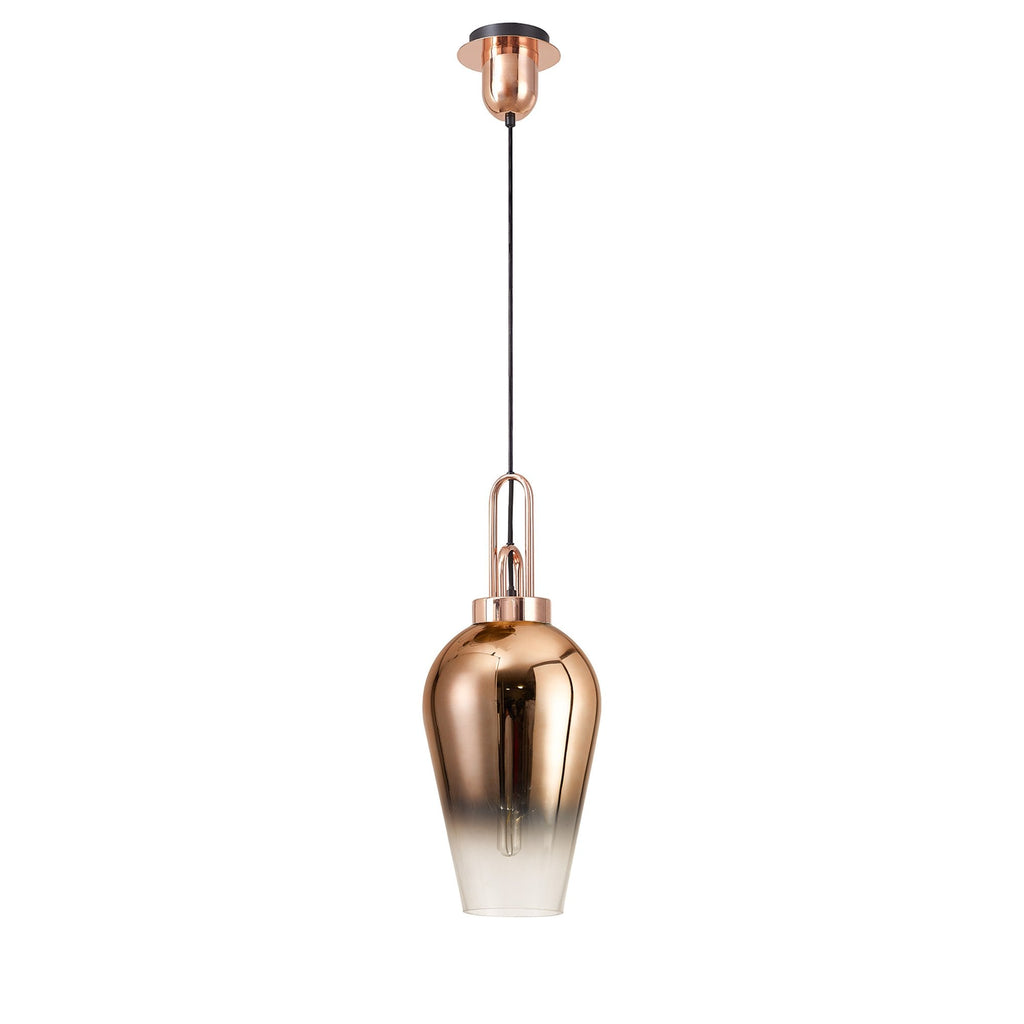 NLK09199 Amsterdam 1 Light Pendant Copper Matt Black