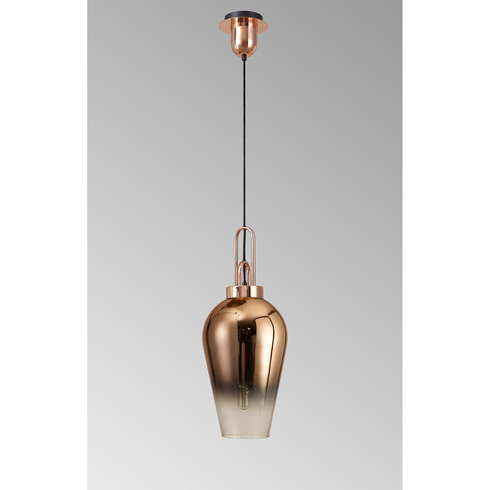 NLK09199 Amsterdam 1 Light Pendant Copper Matt Black