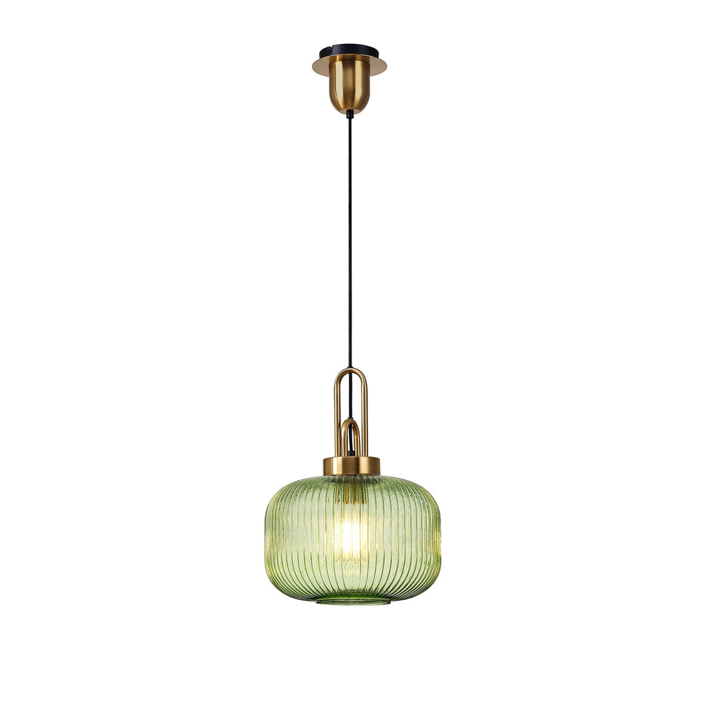 NLK15489 Amsterdam 1 Light Pendant Brass Gold Matt Black