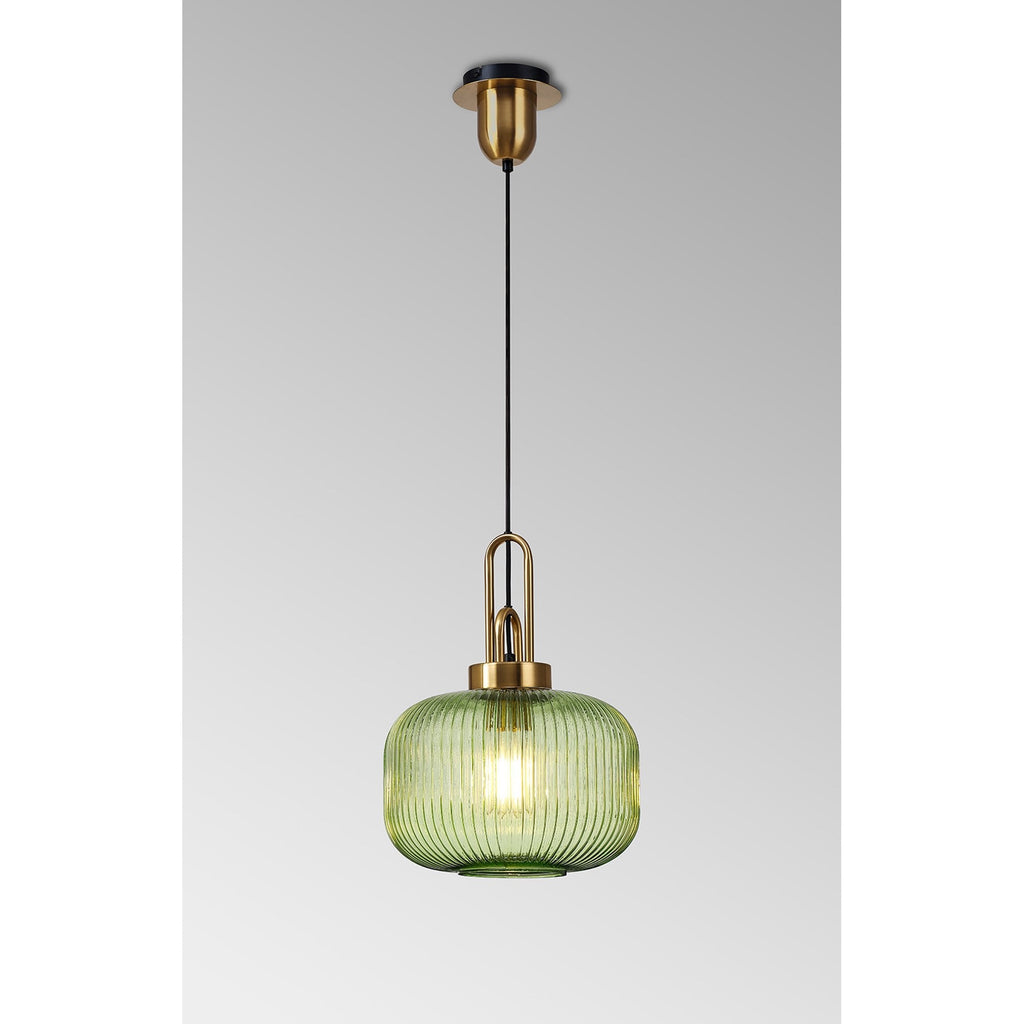 NLK15489 Amsterdam 1 Light Pendant Brass Gold Matt Black