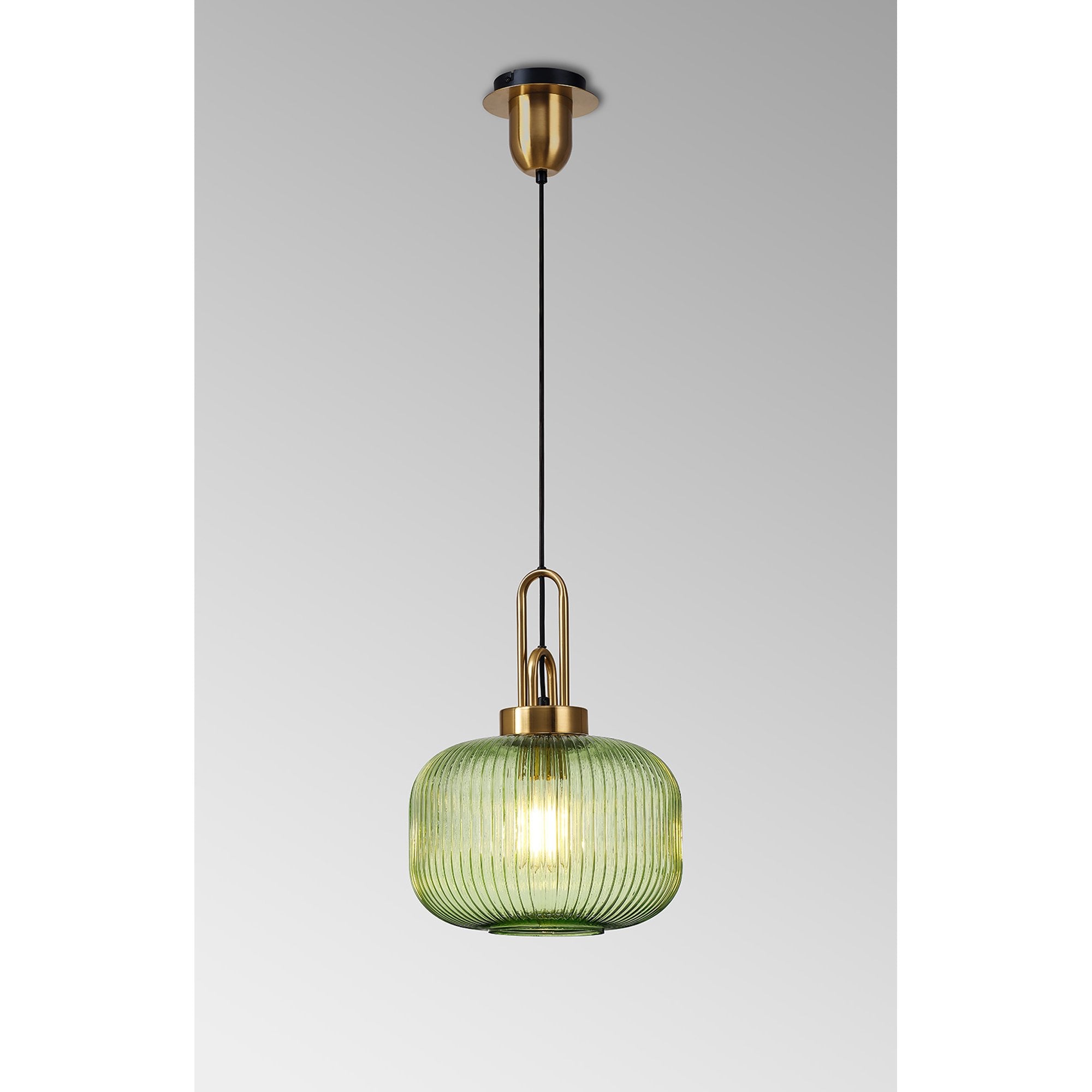 NLK15489 Amsterdam 1 Light Pendant Brass Gold Matt Black