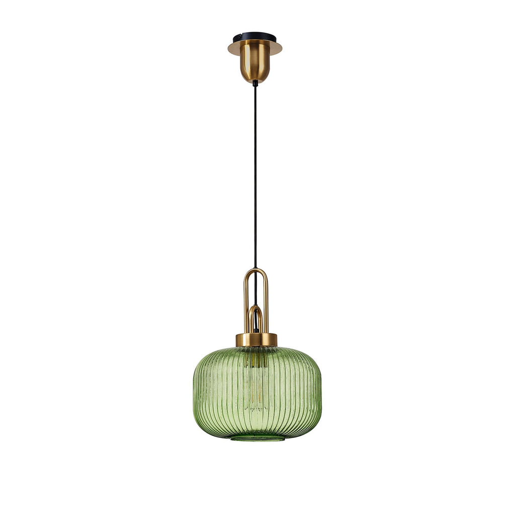 NLK15489 Amsterdam 1 Light Pendant Brass Gold Matt Black