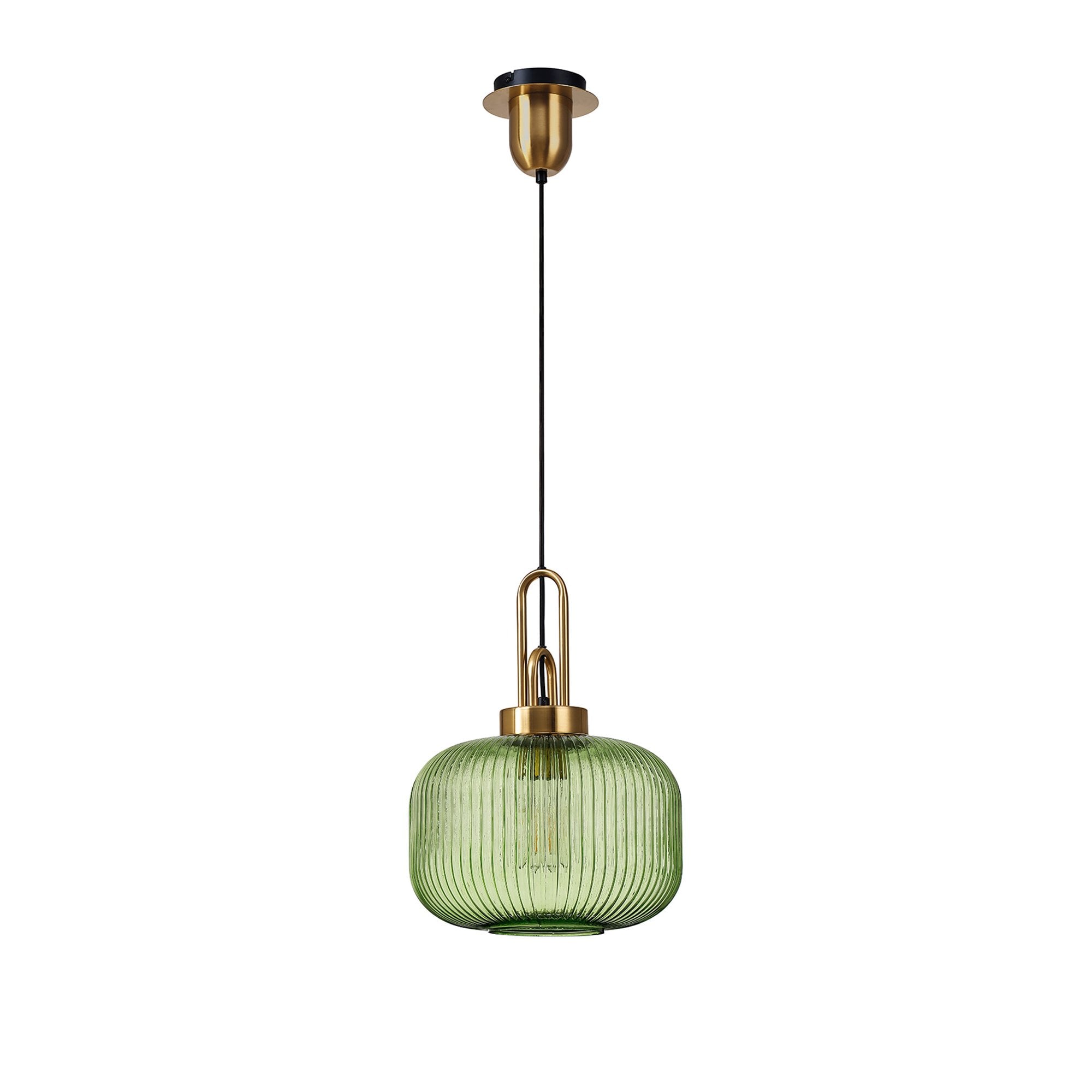 NLK15489 Amsterdam 1 Light Pendant Brass Gold Matt Black