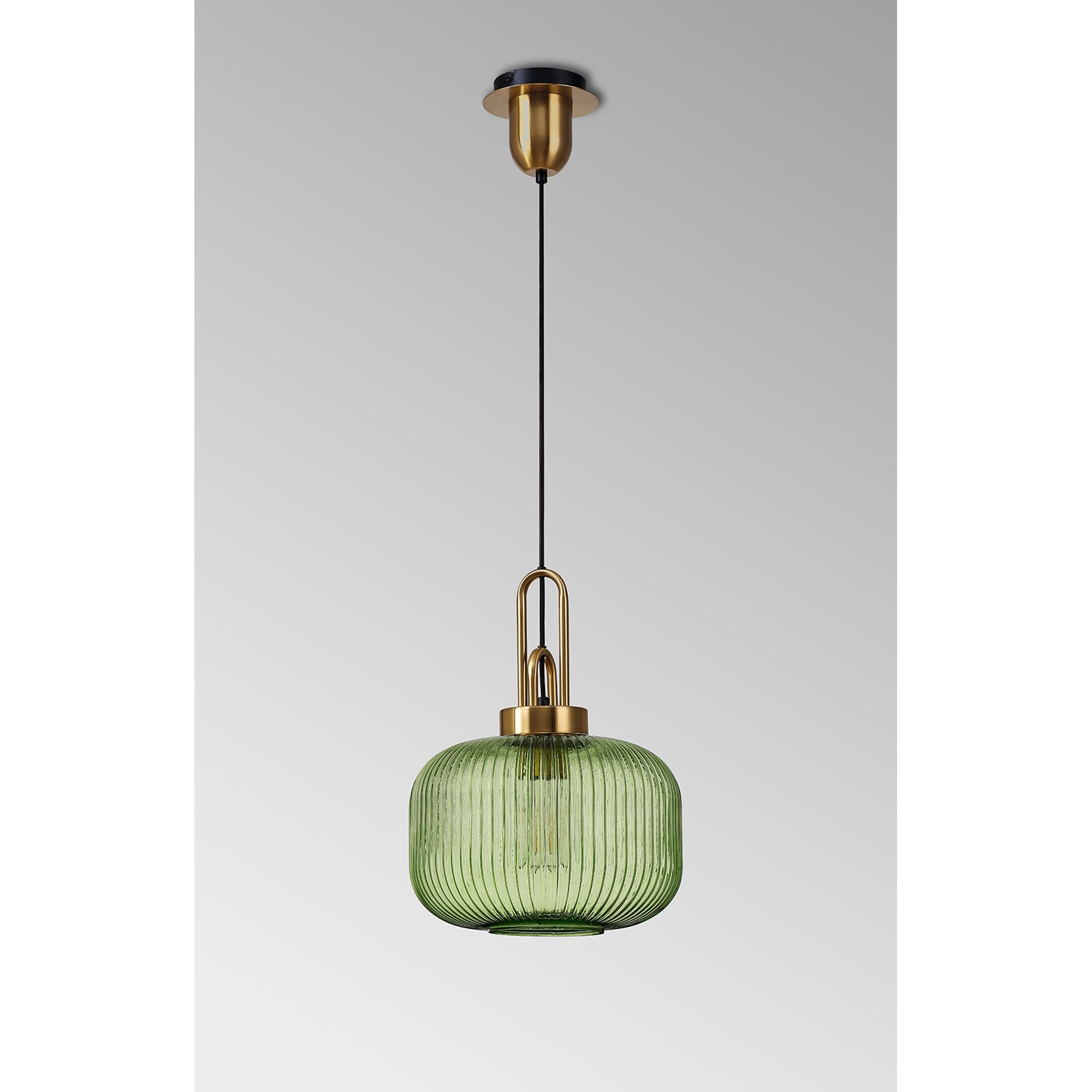 NLK15489 Amsterdam 1 Light Pendant Brass Gold Matt Black