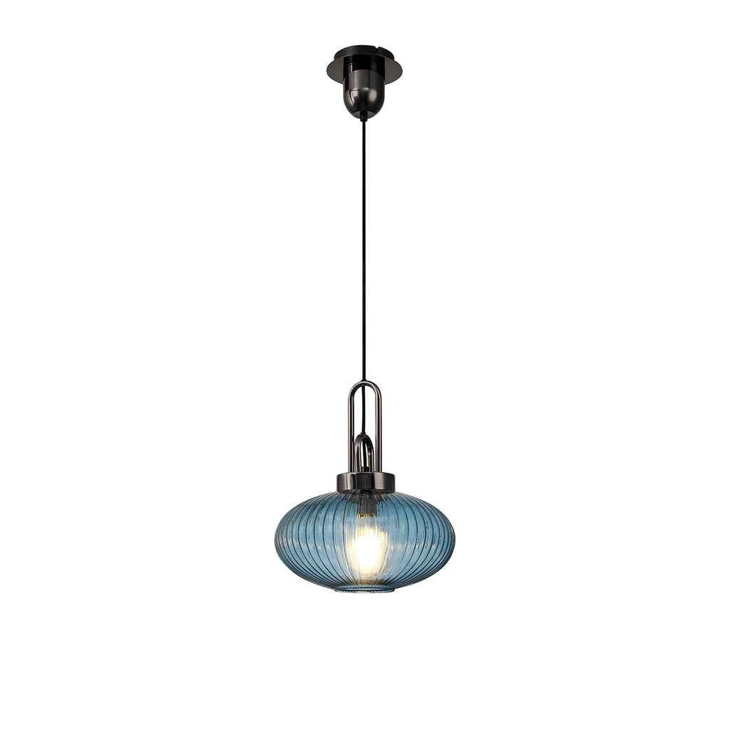 NLK15499 Amsterdam 1 Light Pendant Black Chrome Matt Black