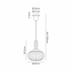 NLK15499 Amsterdam 1 Light Pendant Black Chrome Matt Black