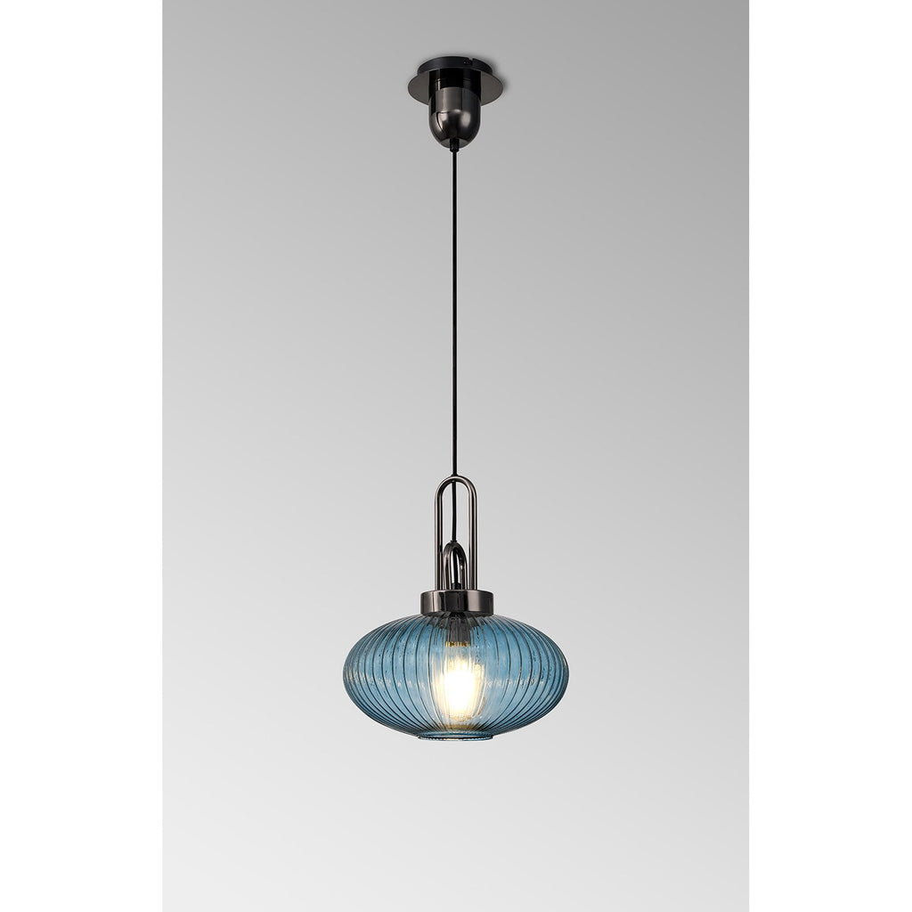 NLK15499 Amsterdam 1 Light Pendant Black Chrome Matt Black