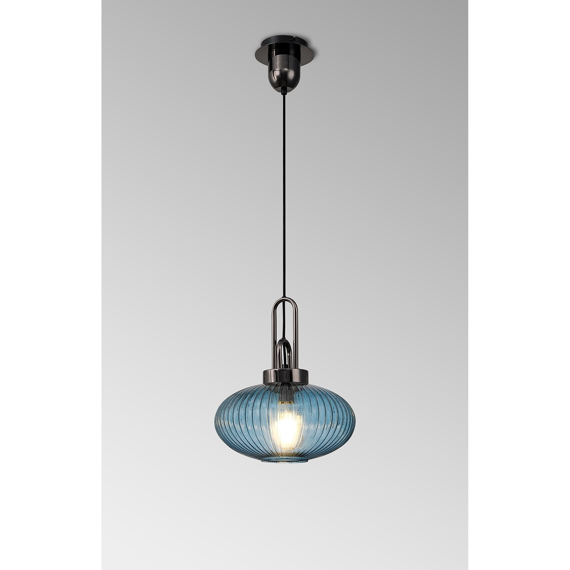 NLK15499 Amsterdam 1 Light Pendant Black Chrome Matt Black