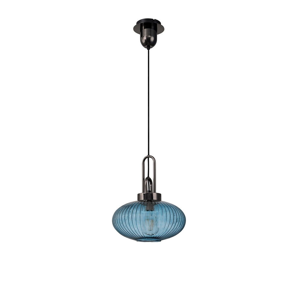 NLK15499 Amsterdam 1 Light Pendant Black Chrome Matt Black