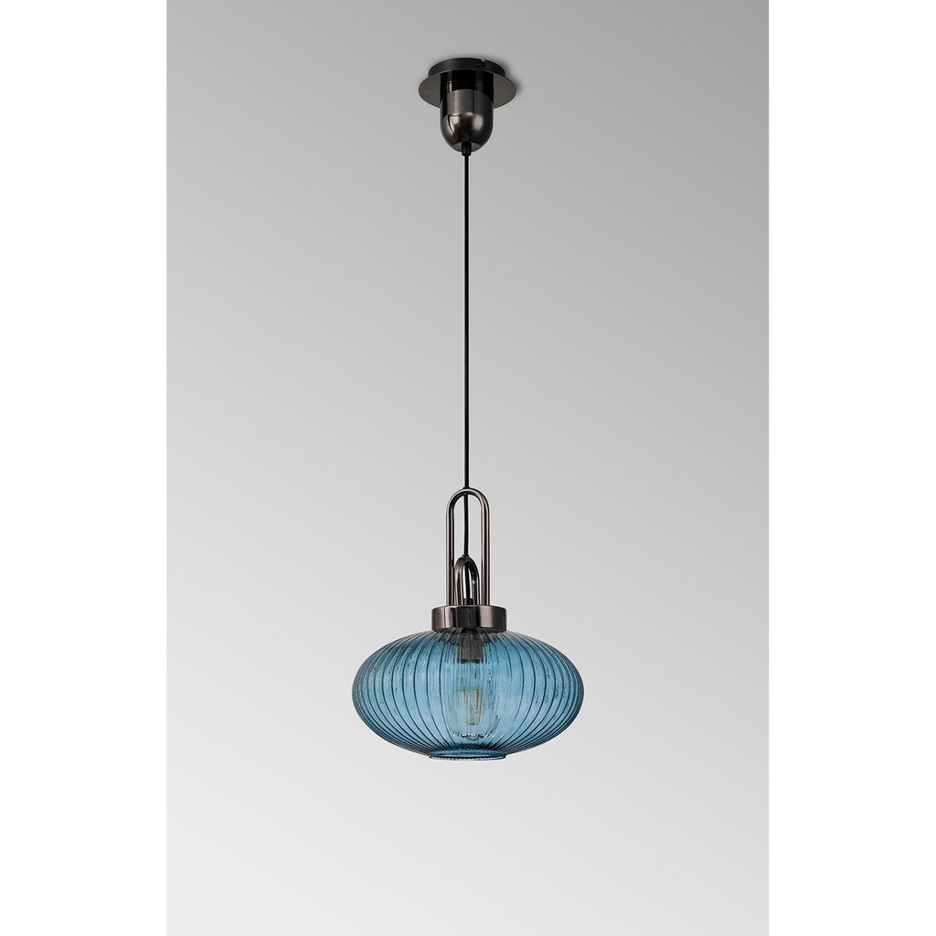 NLK15499 Amsterdam 1 Light Pendant Black Chrome Matt Black