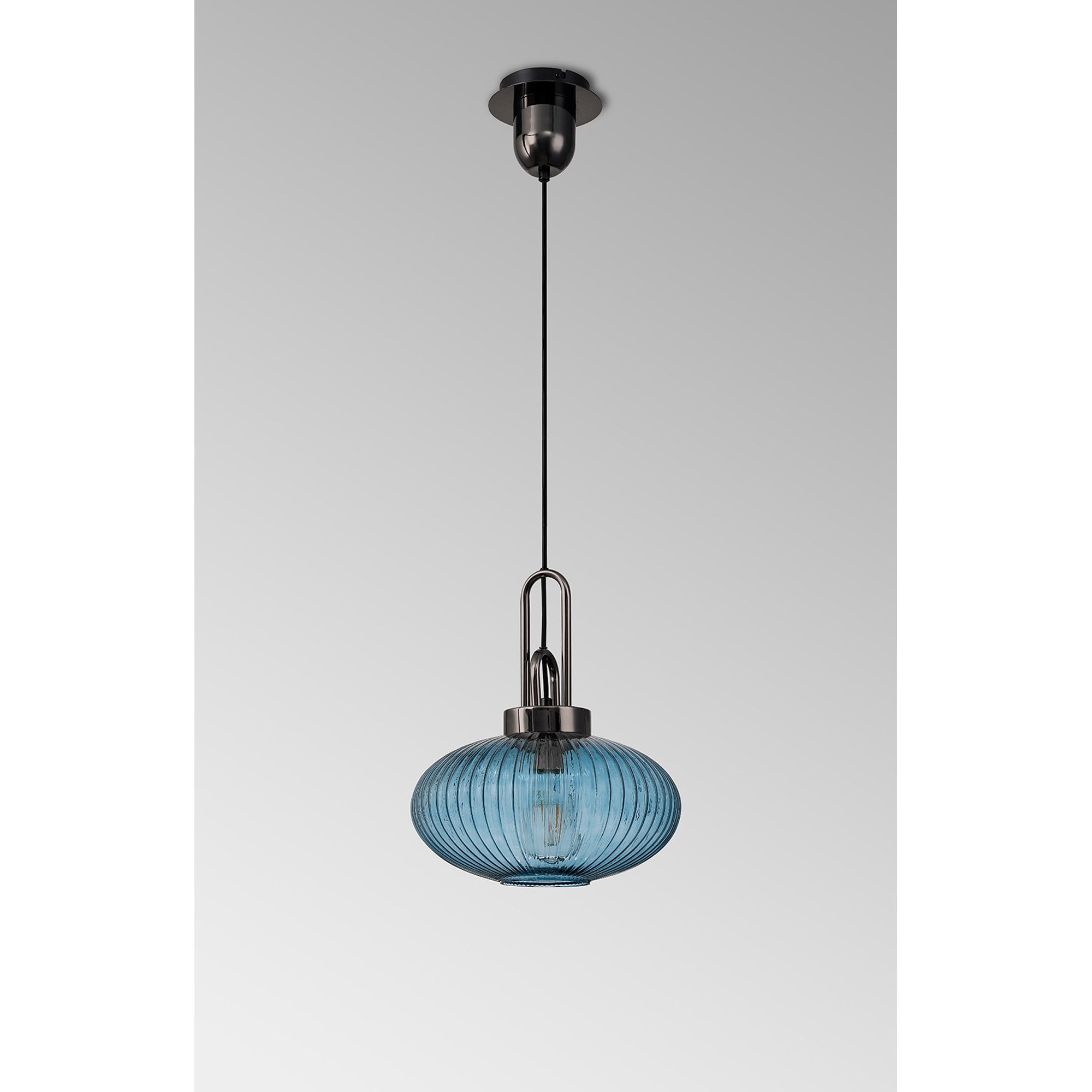 NLK15499 Amsterdam 1 Light Pendant Black Chrome Matt Black