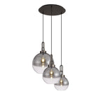 NLK15519 Acme 3 Light Round Pendant Antique Silver Matt Black