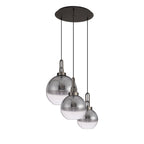NLK15519 Acme 3 Light Round Pendant Antique Silver Matt Black