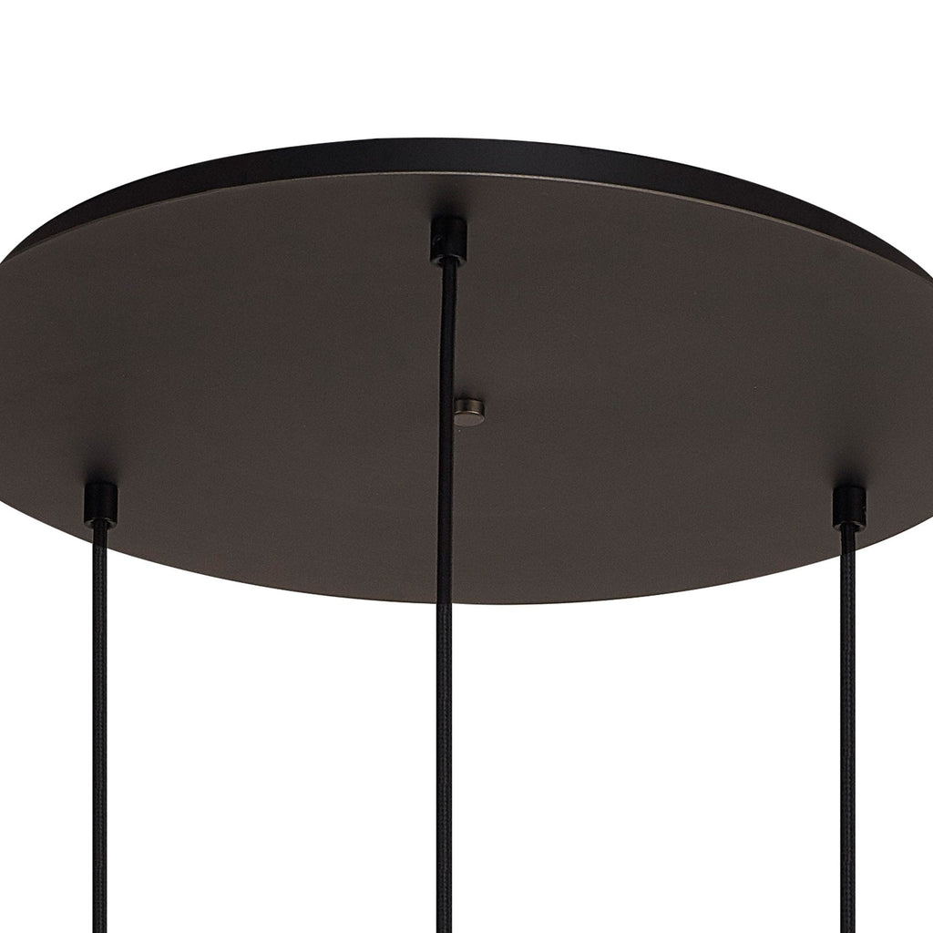 NLK15519 Acme 3 Light Round Pendant Antique Silver Matt Black