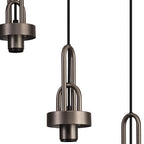 NLK15519 Acme 3 Light Round Pendant Antique Silver Matt Black