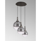NLK15519 Acme 3 Light Round Pendant Antique Silver Matt Black