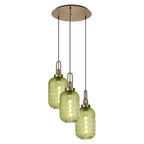 NLK15529 Acme 3 Light Round Pendant Brass Gold Matt Black