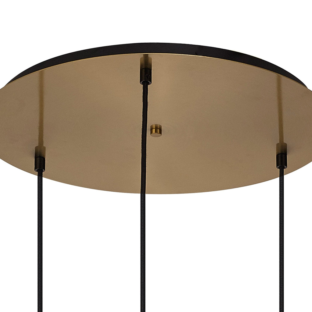 NLK15529 Acme 3 Light Round Pendant Brass Gold Matt Black
