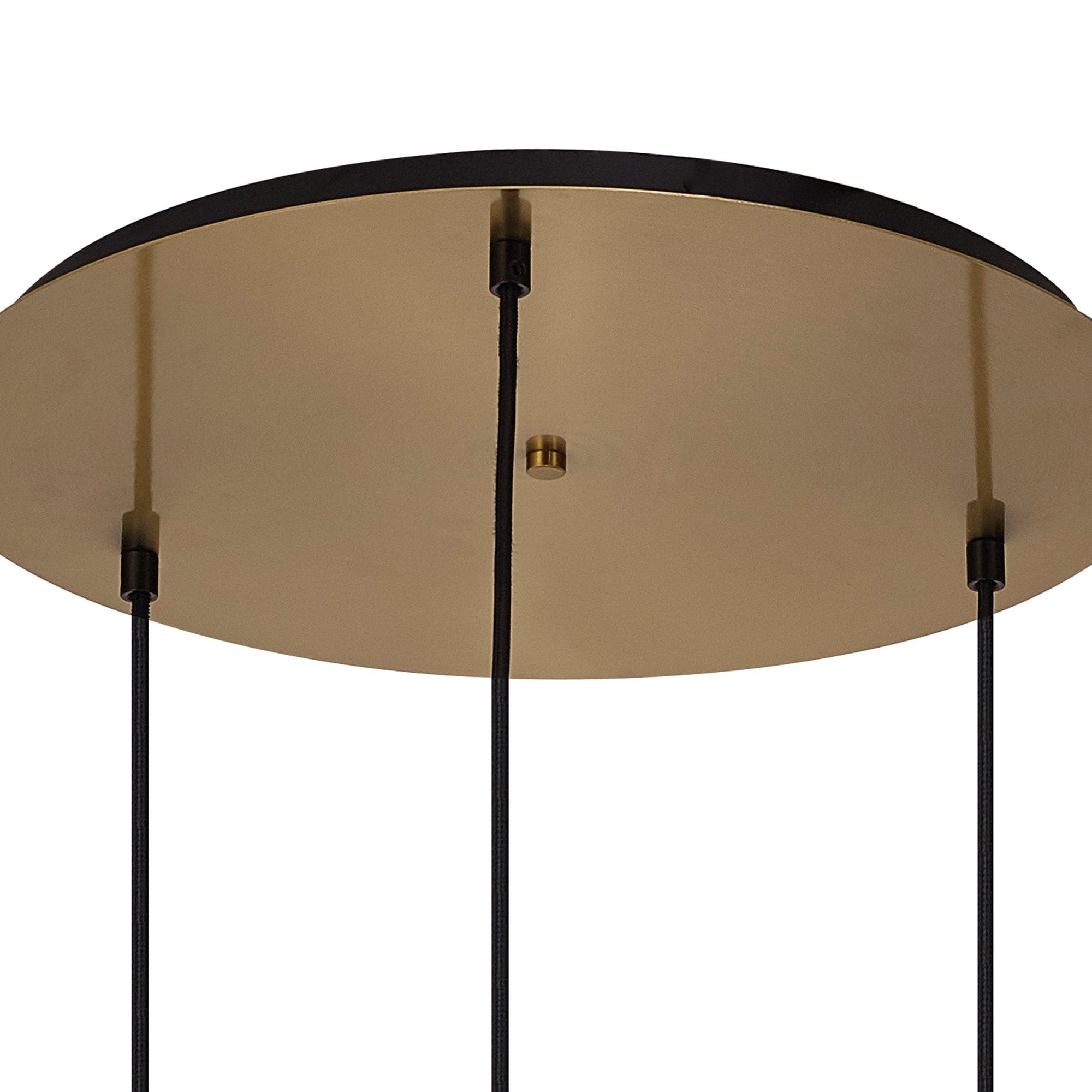 NLK15529 Acme 3 Light Round Pendant Brass Gold Matt Black