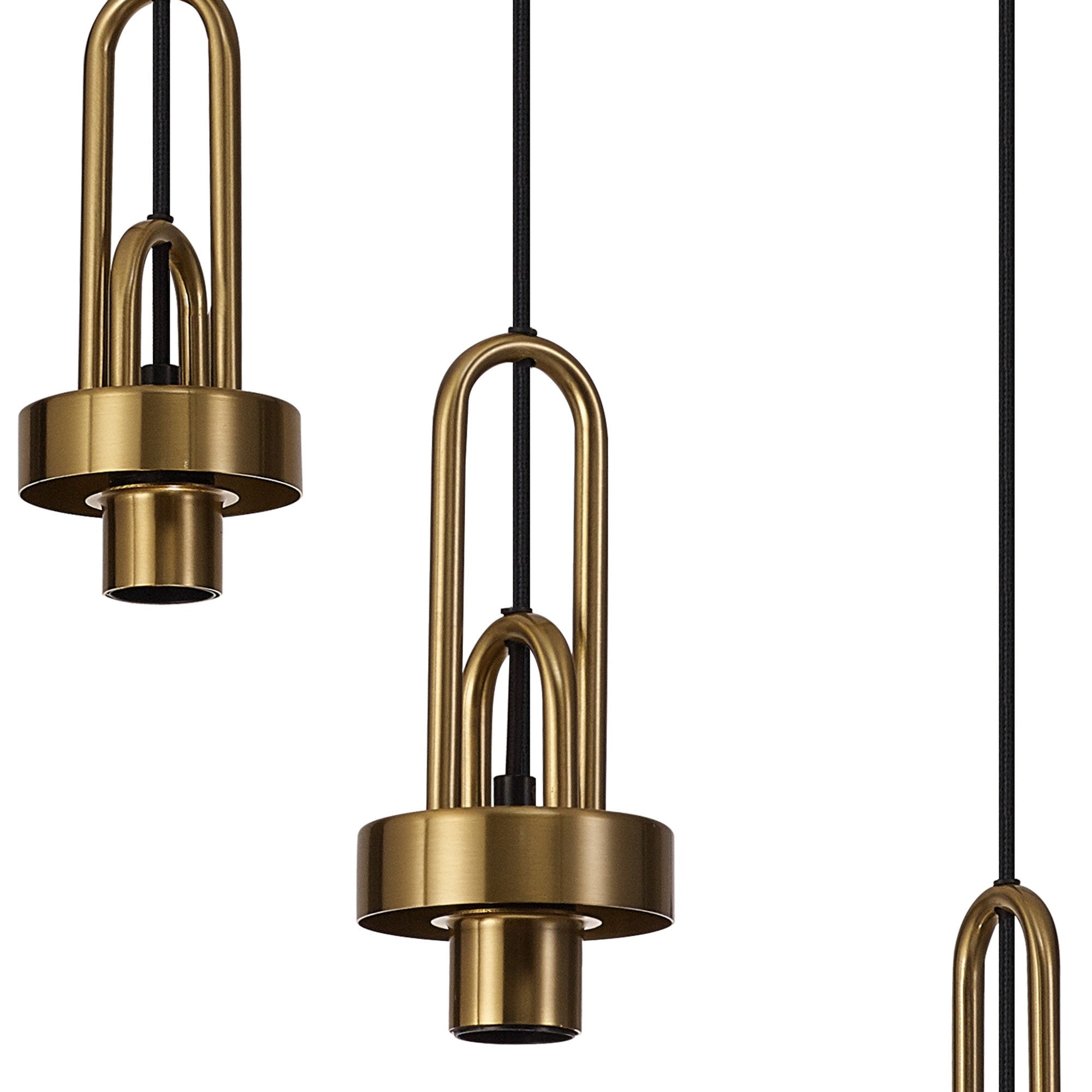 NLK15529 Acme 3 Light Round Pendant Brass Gold Matt Black