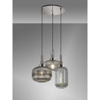 NLK15539 Acme 3 Light Round Pendant Polished Nickel Matt Black