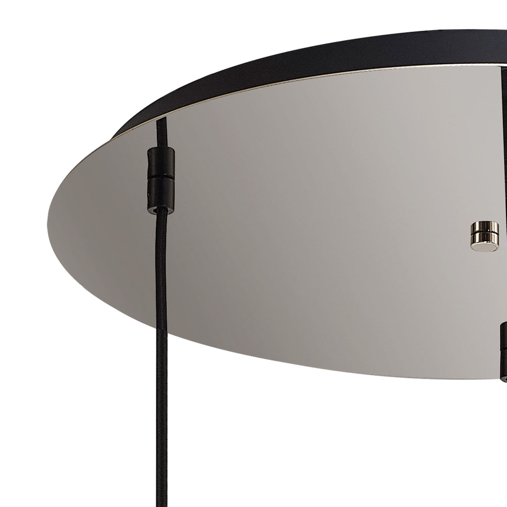 NLK15539 Acme 3 Light Round Pendant Polished Nickel Matt Black