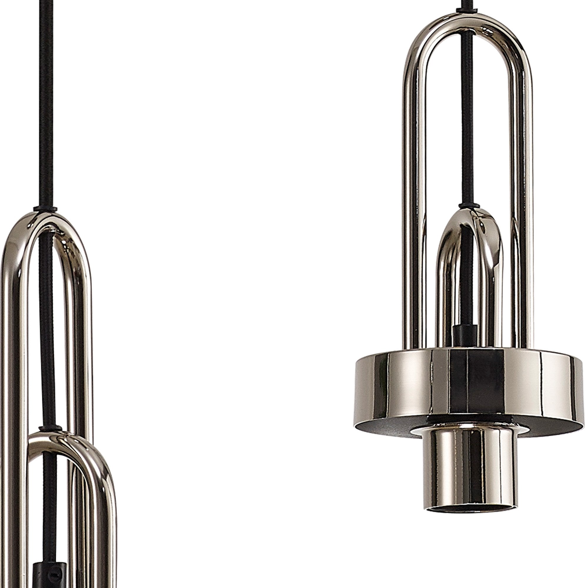 NLK15539 Acme 3 Light Round Pendant Polished Nickel Matt Black