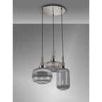 NLK15539 Acme 3 Light Round Pendant Polished Nickel Matt Black