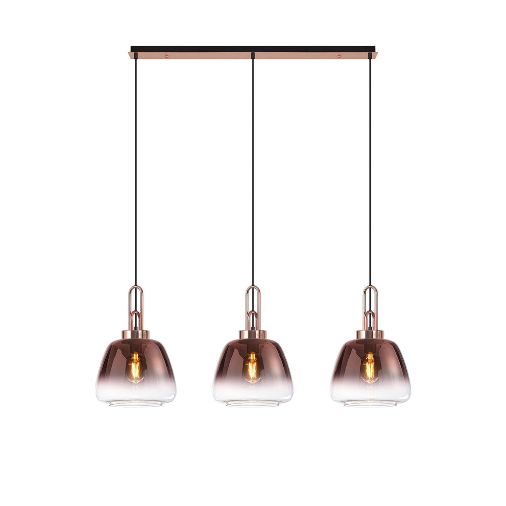 NLK15549 Acme 3 Light Linear Pendant Copper Matt Black